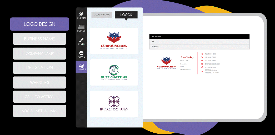 Email signature features