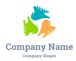 Colorful illustration of overlapping hands symbolizing collaboration and teamwork.