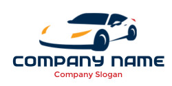Stylized logo of a car with abstract design elements.