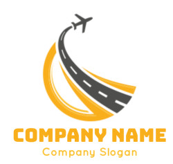 transportation logo of airplane creating road