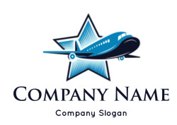 make a transportation logo airplane flying from star - logodesign.net