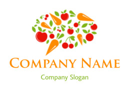 generate a restaurant logo apples with carrots and leaves