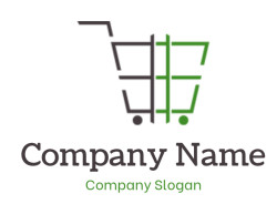 online shop logo line art shopping cart dollar sign