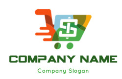 investment logo shopping cart with dollar sign