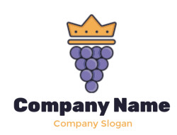 vineyard logo purple grapes with crown