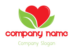 dating logo leaves with heart