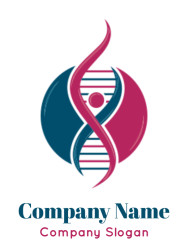 medical logo abstract person with DNA  circle