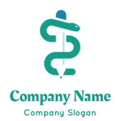 Illustration of a medical symbol with a snake wrapped around a pencil.