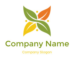 design a landscape logo intersecting leaves forming flower people