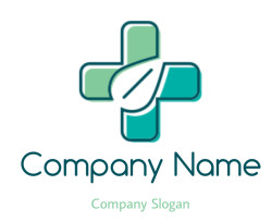 create a medical logo leaf merged with cross - logodesign.net