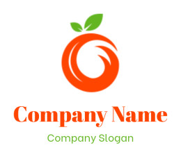 Letter O logo maker forming orange with leaves