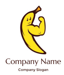 fitness logo image muscular banana mascot