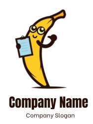 education logo cute banana mascot note pad