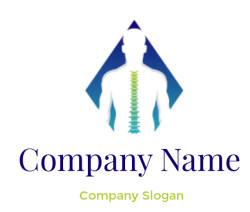 medical logo man with spines in diamond shape