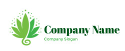 medical logo cannabis plant with dotted stars