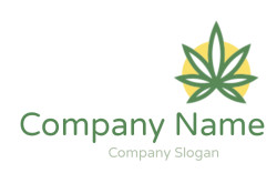 medical logo cannabis leaves within circle