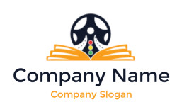 Stylized yin-yang symbol with an open book and colorful dots logo.