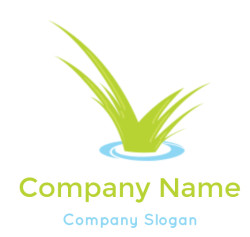 Create a landscape logo with grass and water.