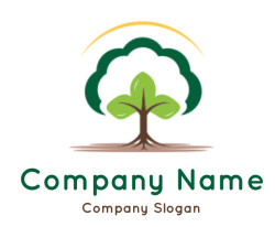 make an agriculture logo plant merged with tree