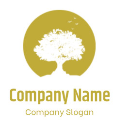 Silhouette of a tree against a full moon backdrop.