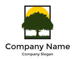 landscape logo template tree in rectangle - logodesign.net