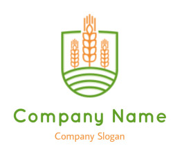 create an agriculture logo in shape of shield