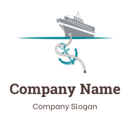 design a transportation logo container ship with anchor