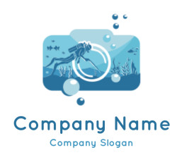 photography logo scuba diver diving underwater