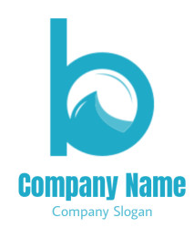 Letter B logo template water wave inside letter B