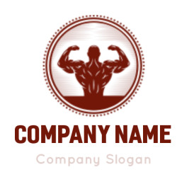 create a fitness logo retro body builder in circle - logodesign.net