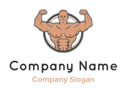 make a fitness logo line style bodybuilder - logodesign.net