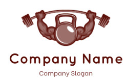 create a fitness logo muscular arms with dumb bells - logodesign.net