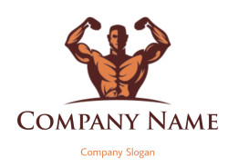 generate a fitness logo male bodybuilder torso - logodesign.net