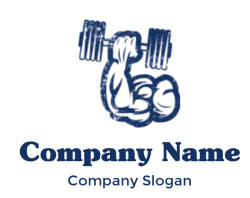 make a fitness logo muscular arm with dumbbell - logodesign.net