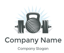 fitness logo maker kettlebell and dumbbell