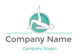 fitness logo pilates workout in green circle