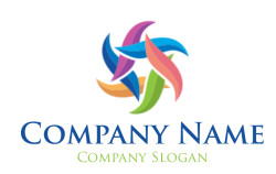 A colorful swirl logo featuring intertwining shapes in blue, pink, orange, and green.