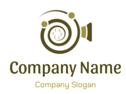 Abstract communication design featuring circular patterns and crescent shapes.