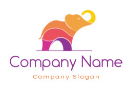 Illustration of a colorful abstract elephant with vibrant colors.