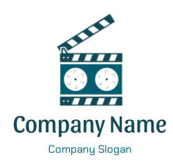 Icon featuring a film clapperboard and movie reels, representing the film industry.