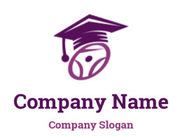 Icon of a graduation cap with an abstract face symbolizing education.