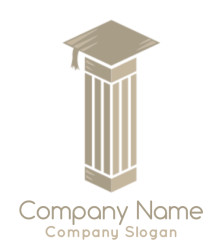 make an education logo law grad hat on column