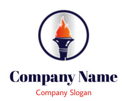 education logo maker of flaming torch in circle