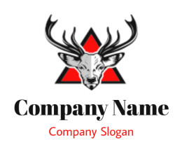 design an animal logo deer in front of triangle shape