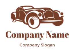 auto logo icon negative space vintage car