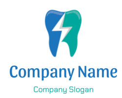 Illustrated icon of a tooth with a lightning bolt design.