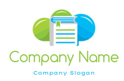 Eco-friendly document icon with green and blue circular design.