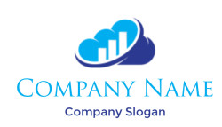 Logo showing a blue cloud with a white bar chart symbol.