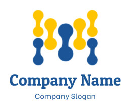 Abstract blue and yellow geometric pattern with repeating shapes.