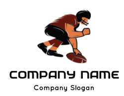 create a sports logo of rugby player playing